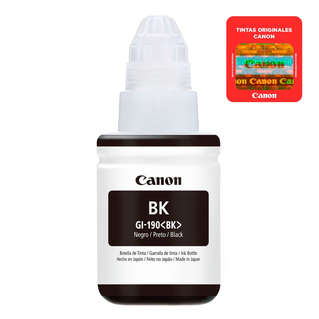 Botella De Tinta Canon Negro Gi-190 Bk 135ml
