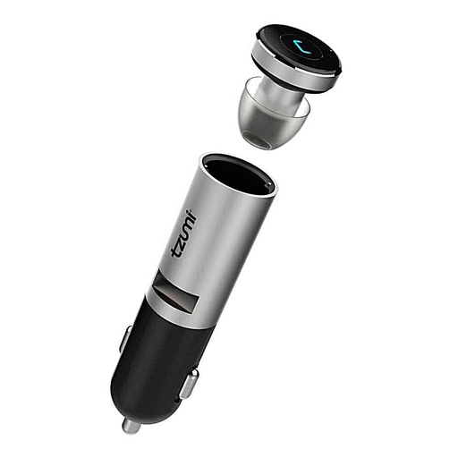 [4617WM] Cargador + Auriculares Bt Para Auto Tzumi Android Iphone